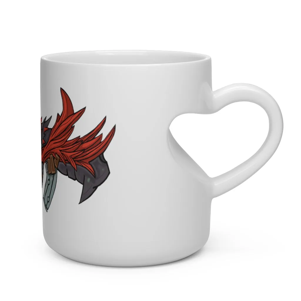 Red Black Dragon Gun Heart Shape Mug