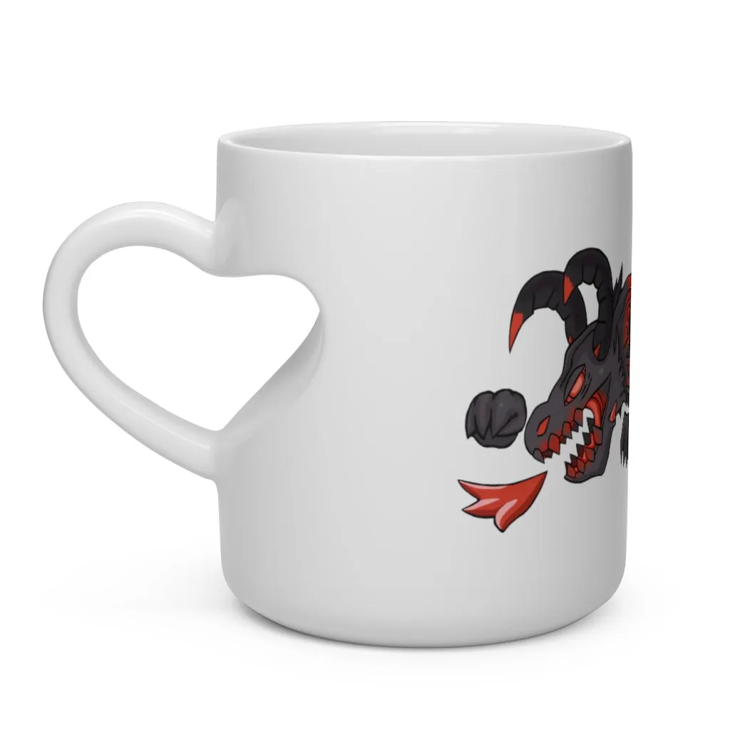 Red Black Dragon Gun Heart Shape Mug