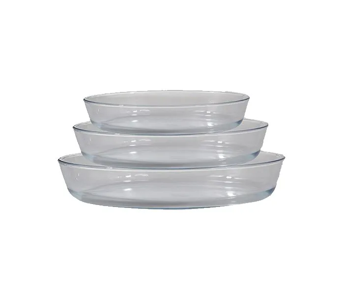 RF8804 - Brs 3Pcs Oval Glass Baking Tray 1.6 2.4 3L