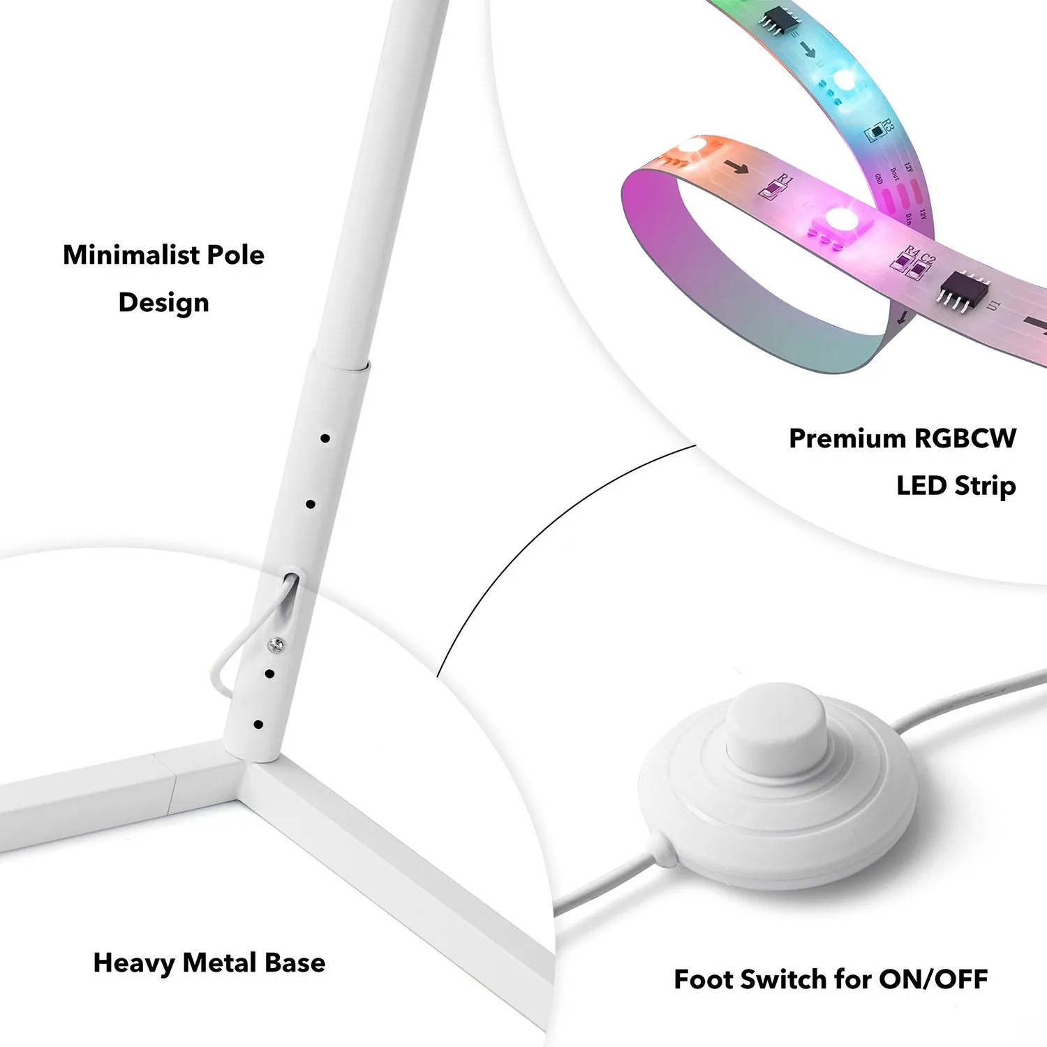 RGBCW Minimalist Corner Floor Lamp