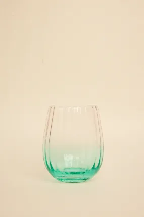 Ripple Pink Green Stemless Wine Glass