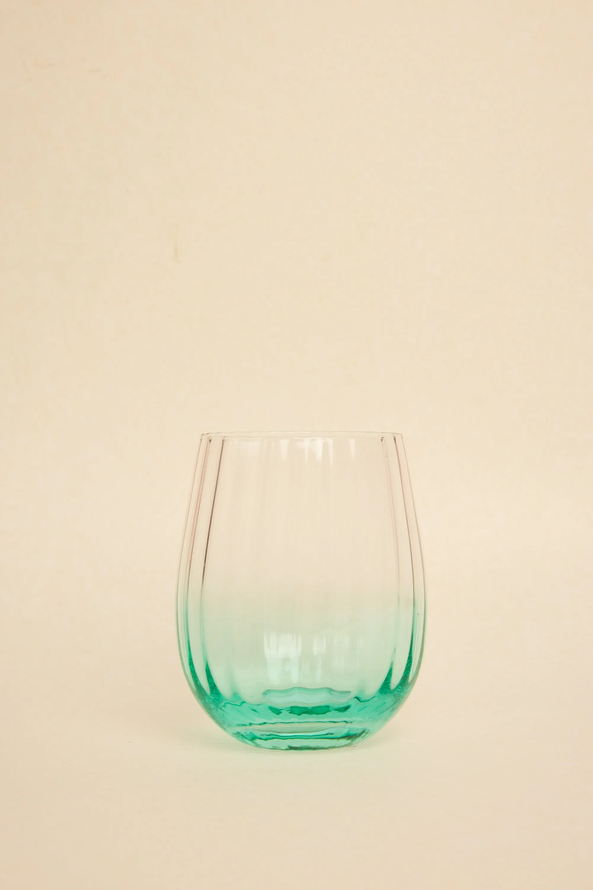 Ripple Pink Green Stemless Wine Glass