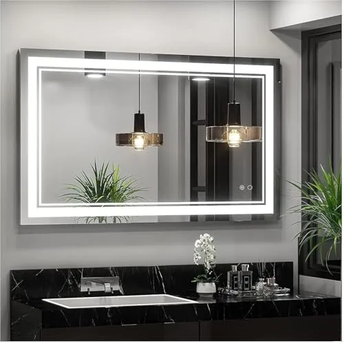 R.S Internationals Smart Bathroom LED Mirror with Touch Sensor (Rectangular Big Miror 18X24 inch)