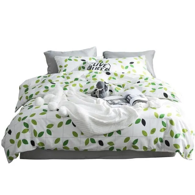 Ruby Tropical Nature 4-Piece 100% Cotton Full-Queen Duvet Cover Sets