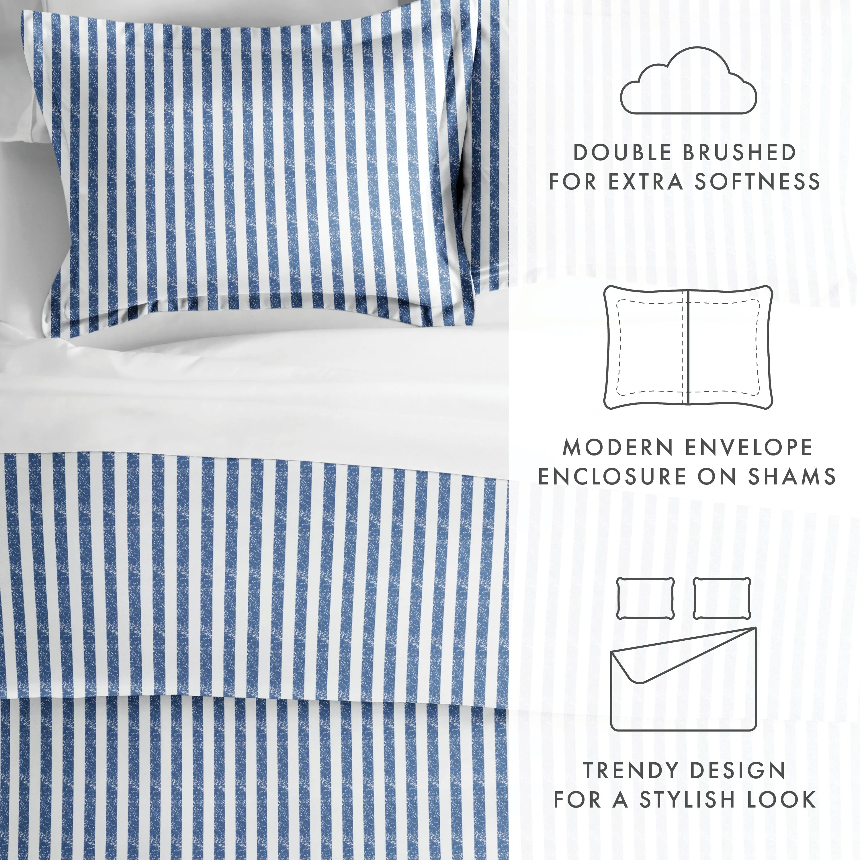 Rugged Stripes Pattern 3-Piece Duvet Cover Set (Sale)