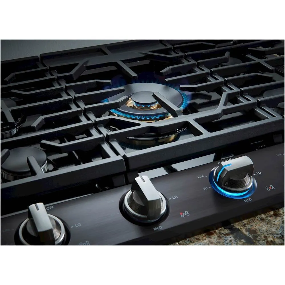 Samsung - 36" Built In Gas Cooktop - Fingerprint Resistant Black Stainless Steel