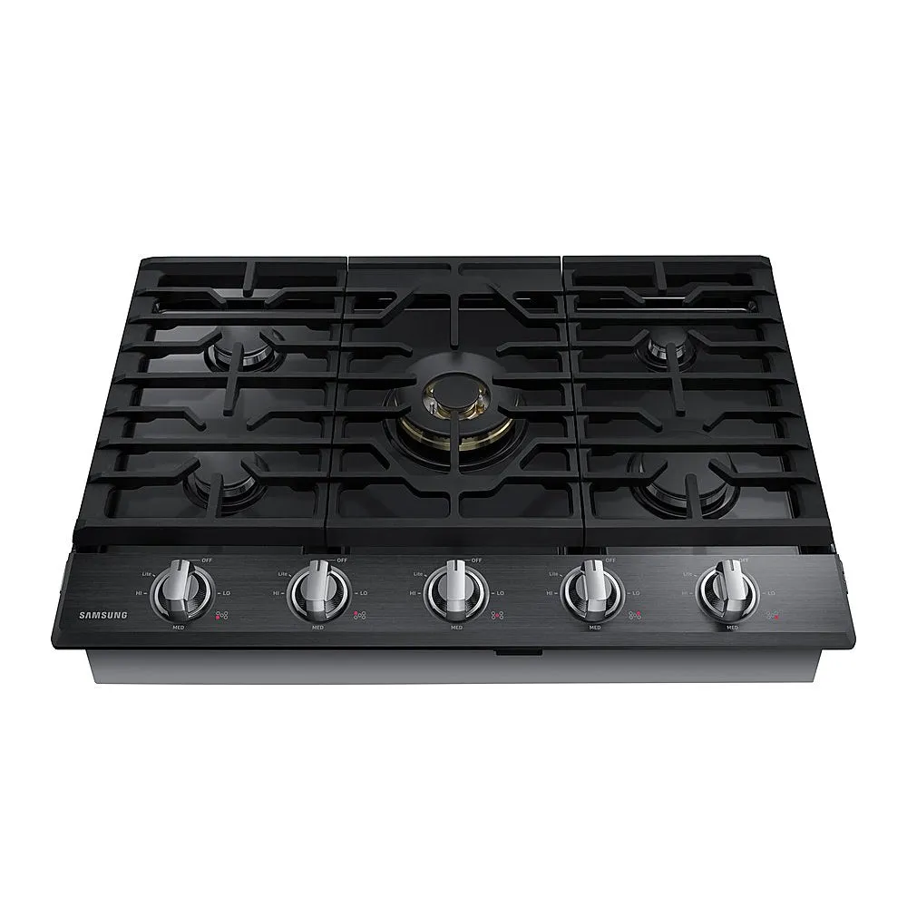 Samsung - 36" Built In Gas Cooktop - Fingerprint Resistant Black Stainless Steel