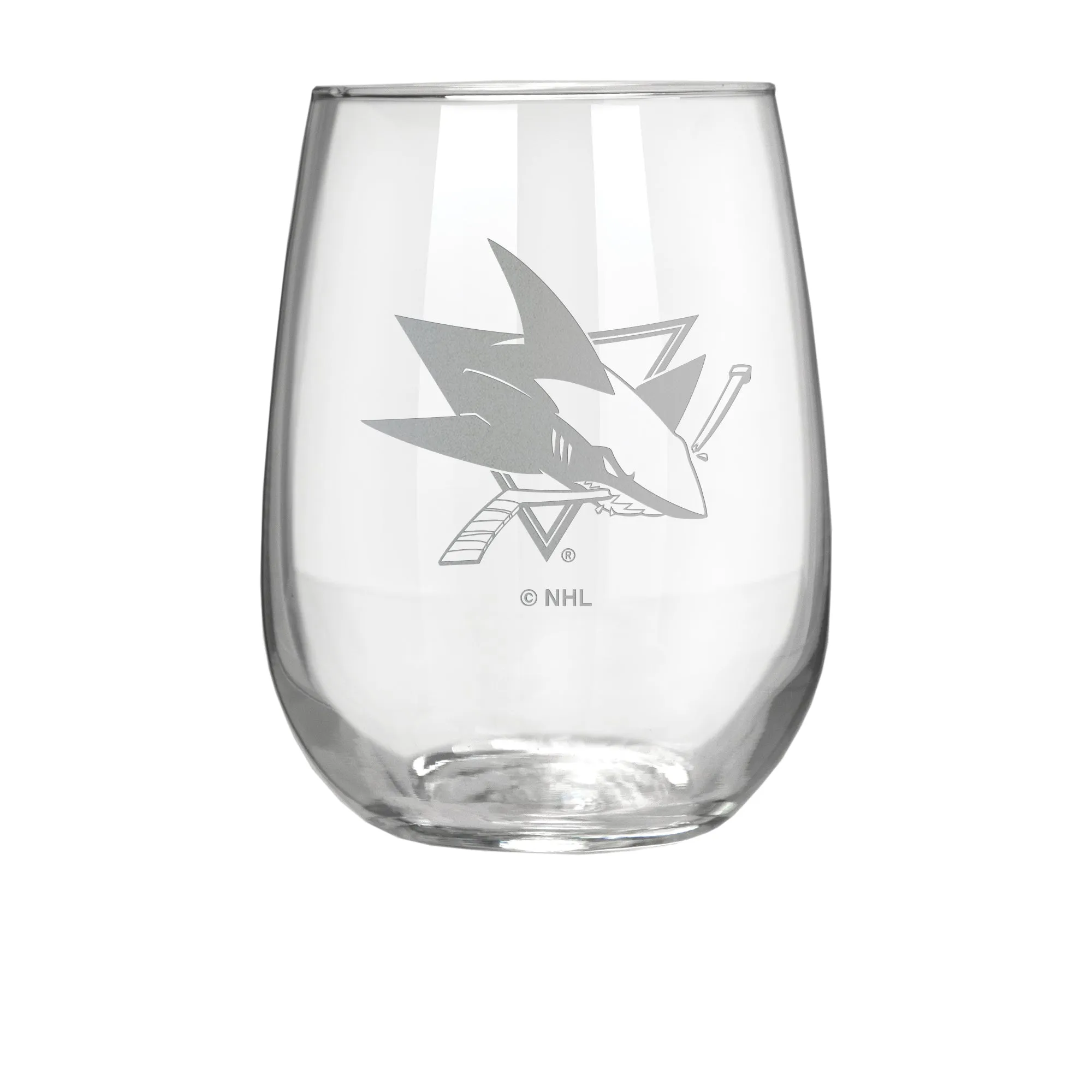 San Jose Sharks 17 oz. Stemless Wine Glass