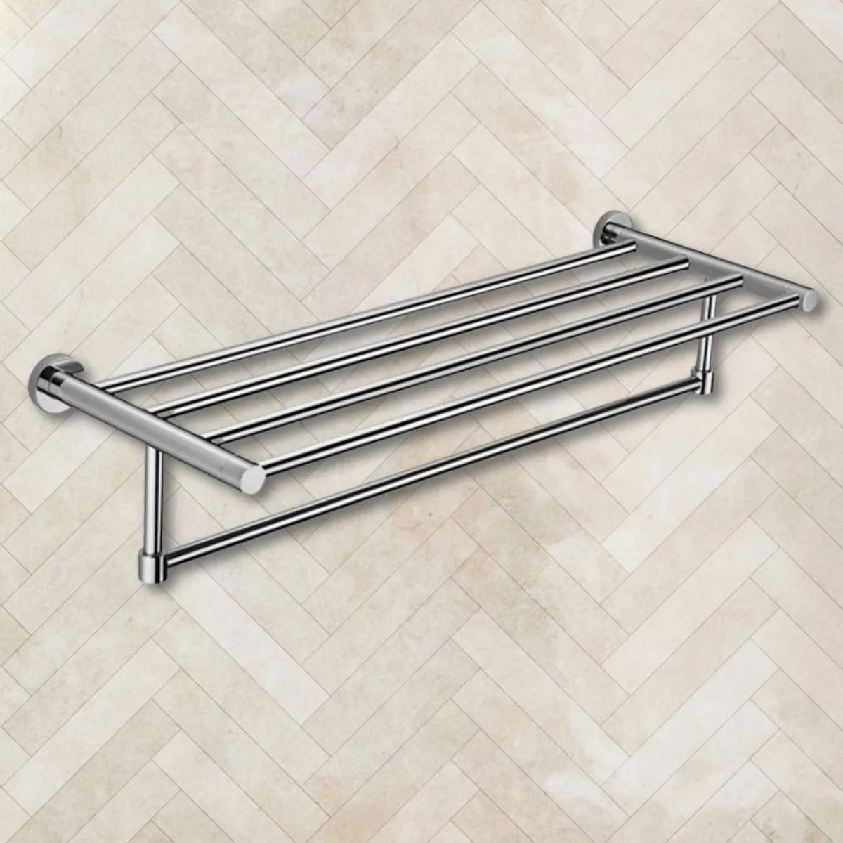 Scudo Delta Wall Mounted Bath Towel Shelf in Chrome - DELTA-010