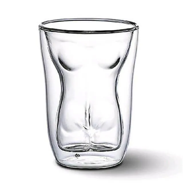 Sexy Lady Men Durable Double Wall Whiskey Glasses