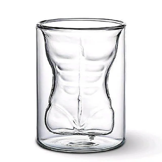 Sexy Lady Men Durable Double Wall Whiskey Glasses