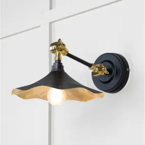 Smooth Brass Flora Wall Light in Elan Black | From The Anvil