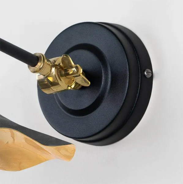 Smooth Brass Flora Wall Light in Elan Black | From The Anvil