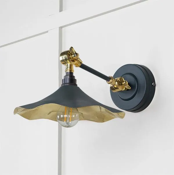 Smooth Brass Flora Wall Light in Soot | From The Anvil