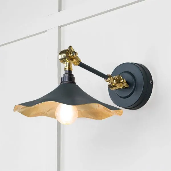 Smooth Brass Flora Wall Light in Soot | From The Anvil