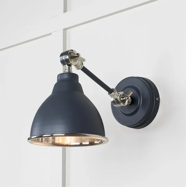 Smooth Nickel Brindley Wall Light in Slate | From The Anvil