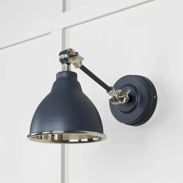 Smooth Nickel Brindley Wall Light in Slate | From The Anvil