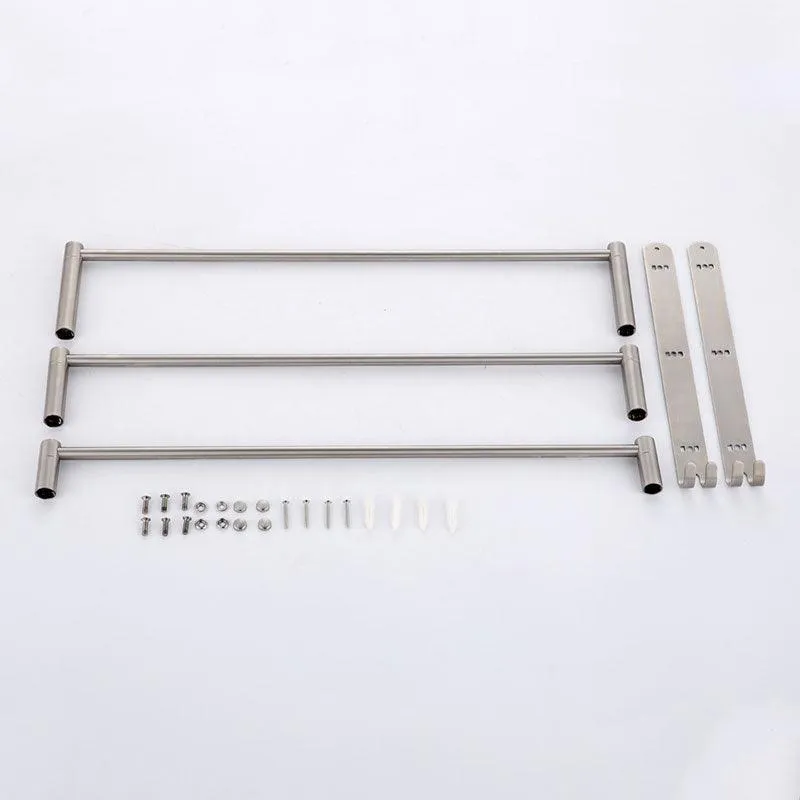 Stainless Steel Towel Rack with Hooks Wall Mounted