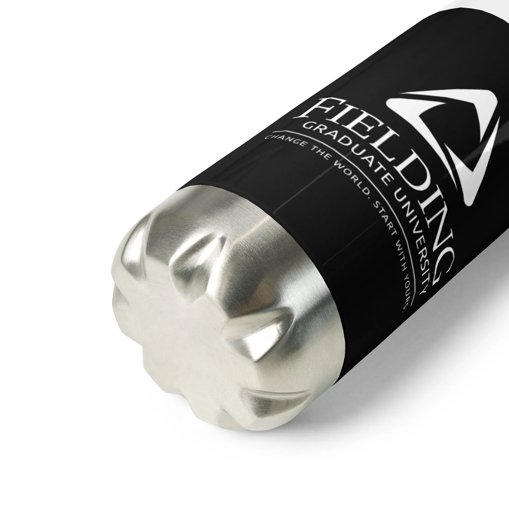 Stainless Steel Water Bottle - Black | Fielding Logo