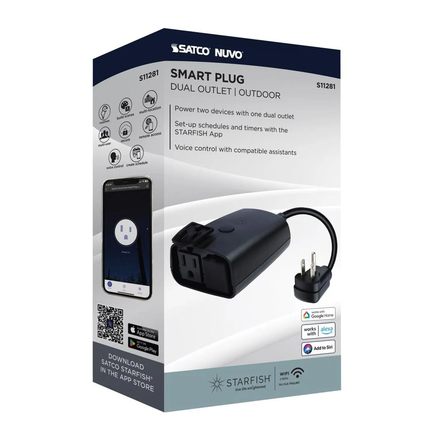 Starfish 15-Amp Smart Outdoor Dual Plug-In Outlet