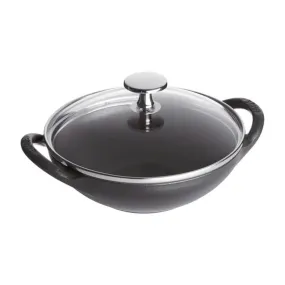 Staub 1004675 Cast Iron 0.5-qt Baby Wok, Black