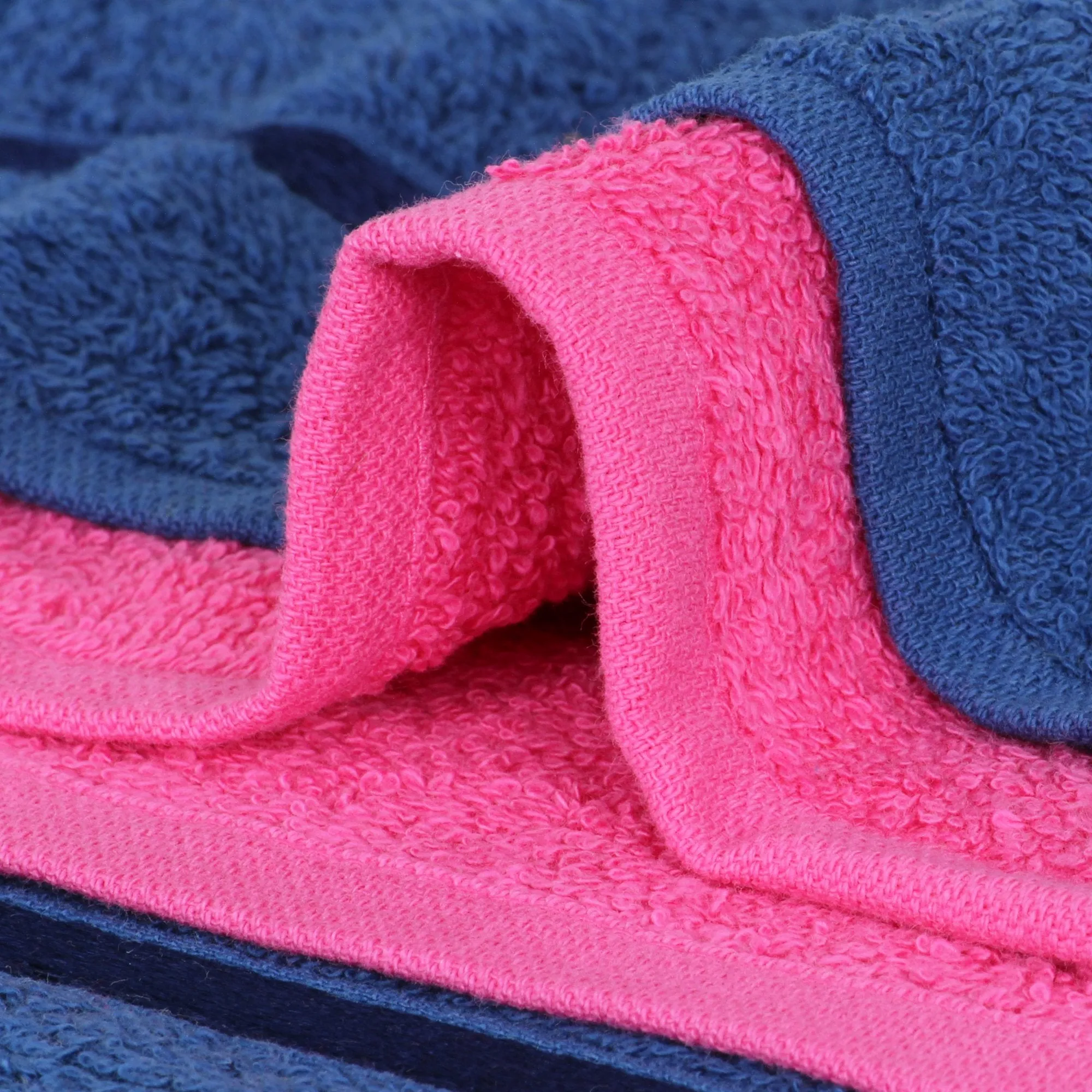 Story@Home 6 Piece 450 GSM Cotton Soft Towel Set - Navy Blue and Pink