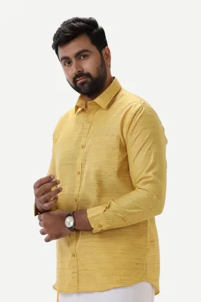 Swaraj - Yellow Silk Shirts For Men | Uathayam