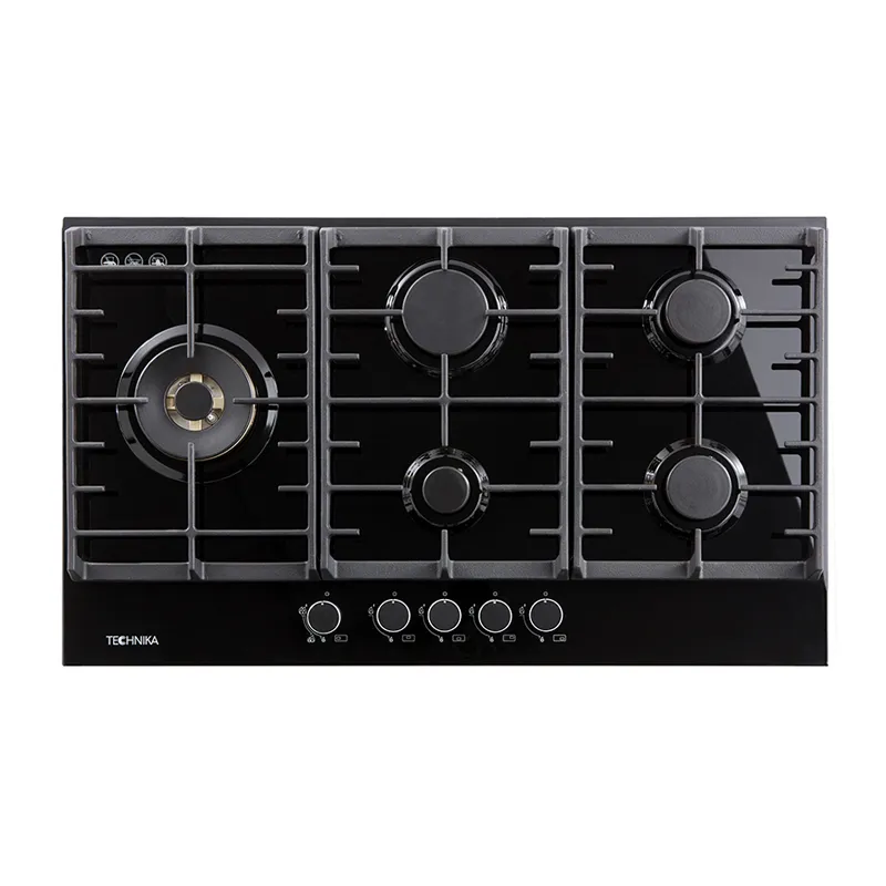 Technika TGC9GLBK 90cm Black Glass Gas Cooktop