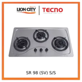 Tecno Uno SR 98 SV Stainless Steel Hob Stainless Steel 86cm, V.V.S  3 Burner (2x Big, 1x Medium)