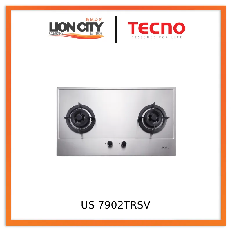 Tecno Uno US 7902TRSV 75cm 2-Burner Stainless Steel Hob