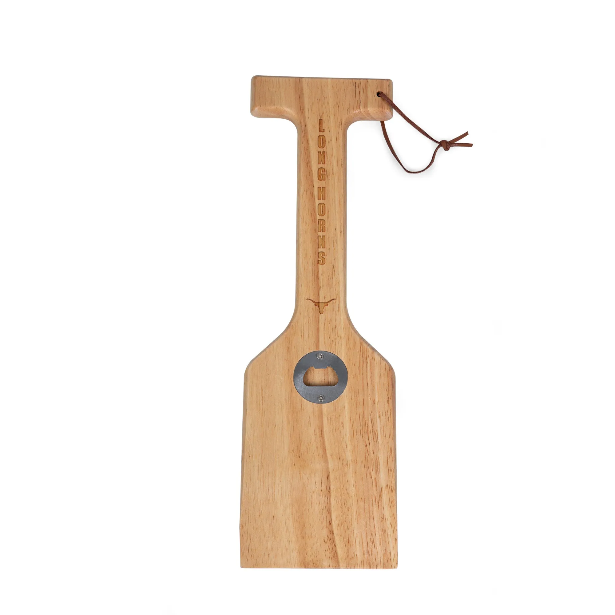 Texas Longhorns - Hardwood BBQ Grill Scraper with Bottle Opener