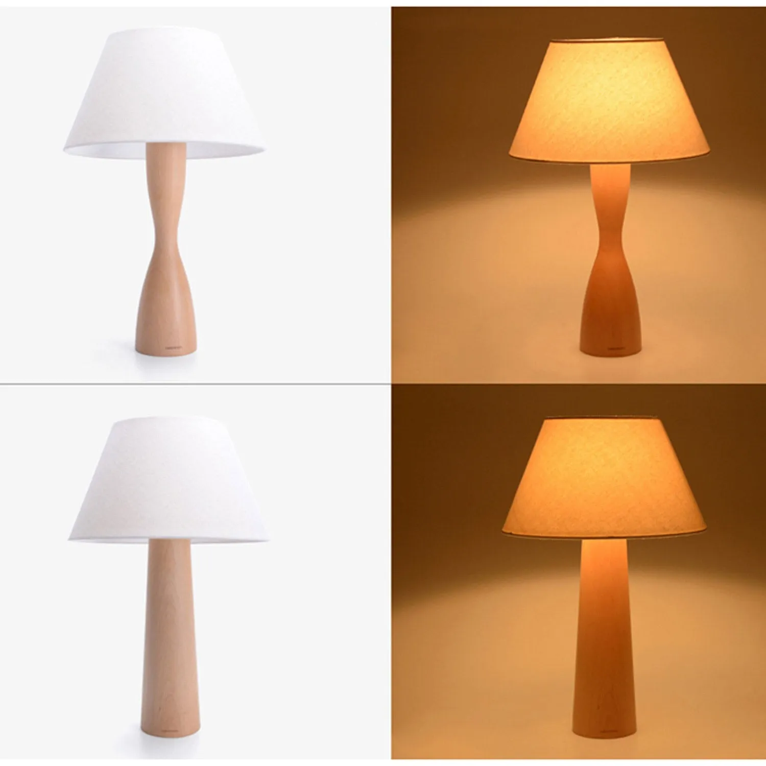 The Decent Living Beech Table Lamp Set