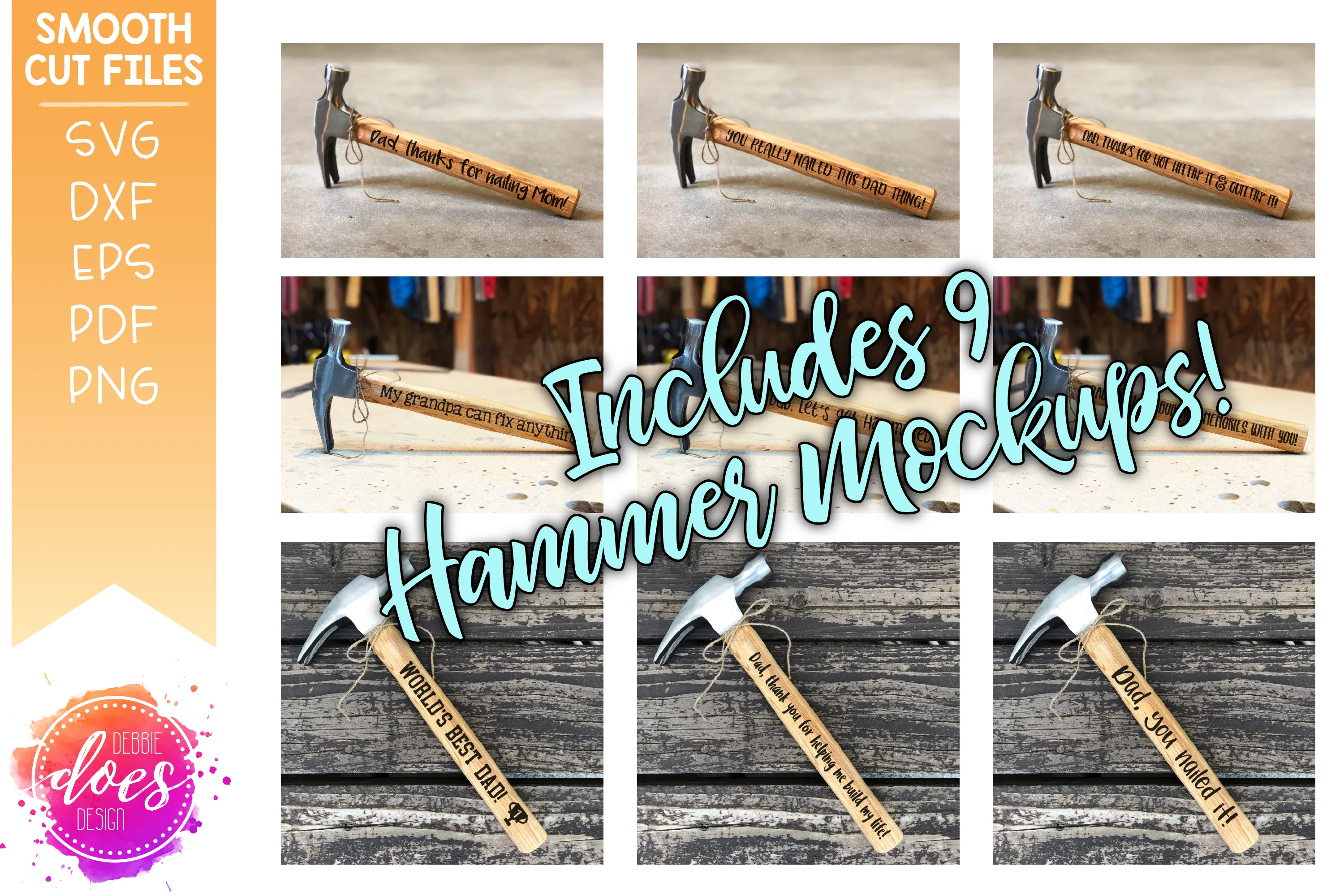 The Father's Day Hammer Bundle - SVG Files & Mockups!