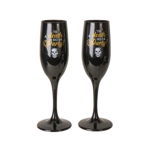 TIL DEATH DO WE PARTY CHAMPAGNE FLUTES C/24