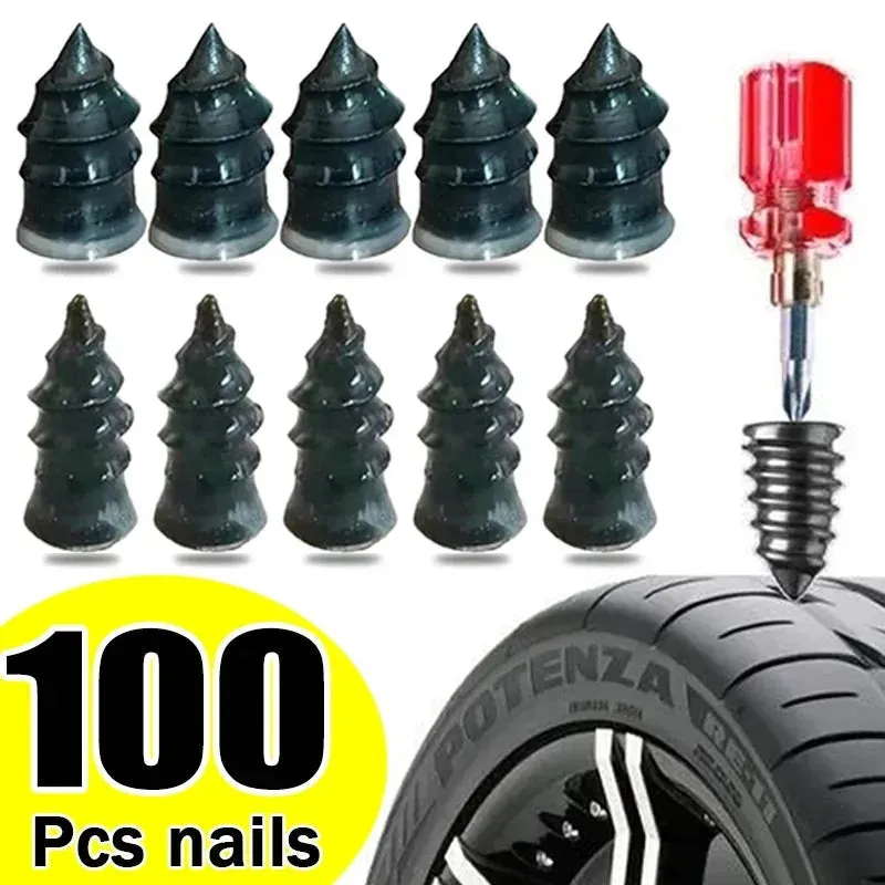 Tire Repair Nail Kit for Cars, Motorcycles, and Scooters - Rubber and Metal Sealant for Quick and Easy Puncture Fixing