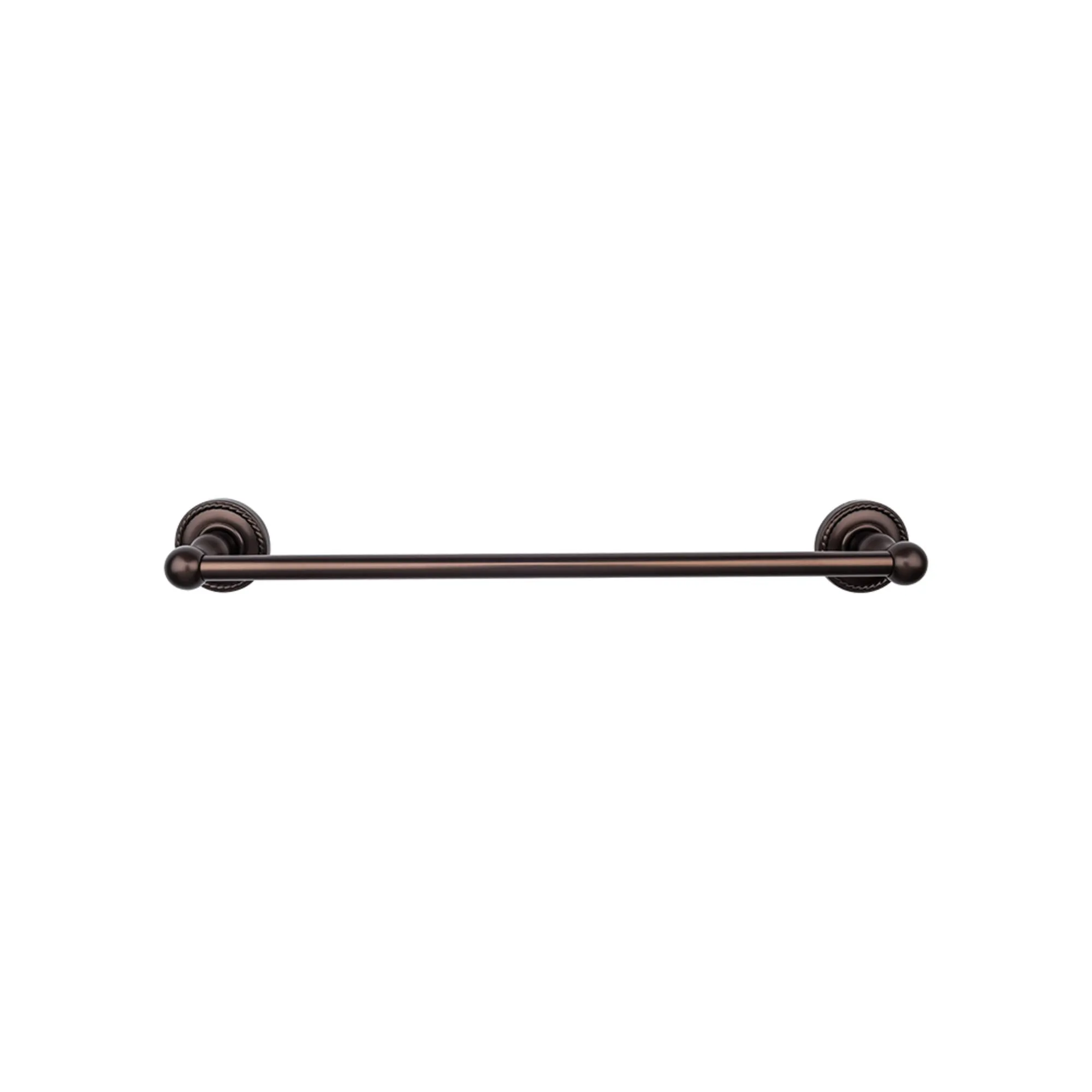 Top Knobs ED8ORBF Edwardian Bath Towel Bar 24 In. Single - Rope Backplate Oil Rubbed Bronze