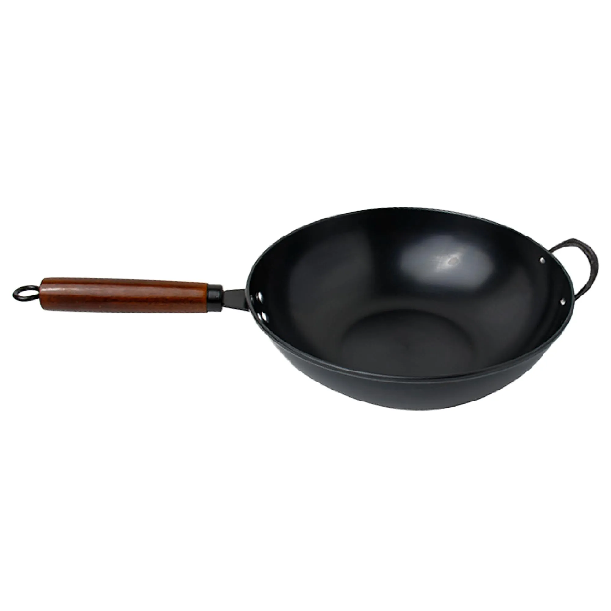 UMAI Carbon Steel Wok (34cm - 6L) | Pre-Seasoned Chinese Wok with Handle | Gas & Induction Kadai | Kadai for Cooking | Kadai for Deep Frying | Karahi for Kitchen | Kadhai (Black)