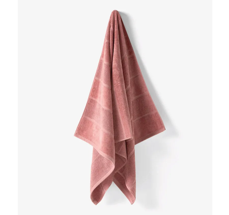 Velour Stripe 550GSM Bath Towel Range Rosette