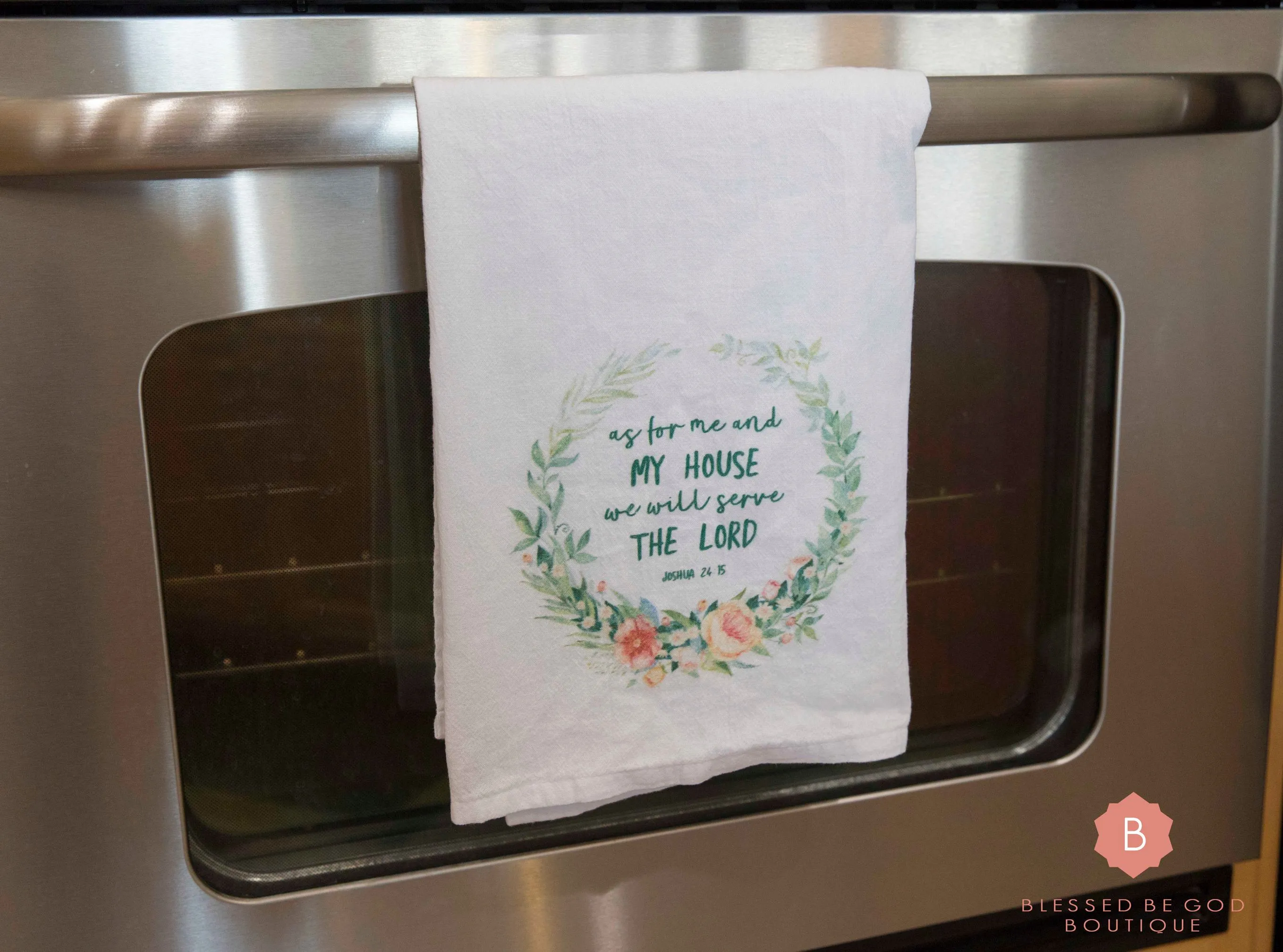 We Will Serve the Lord Catholic Dish Towel