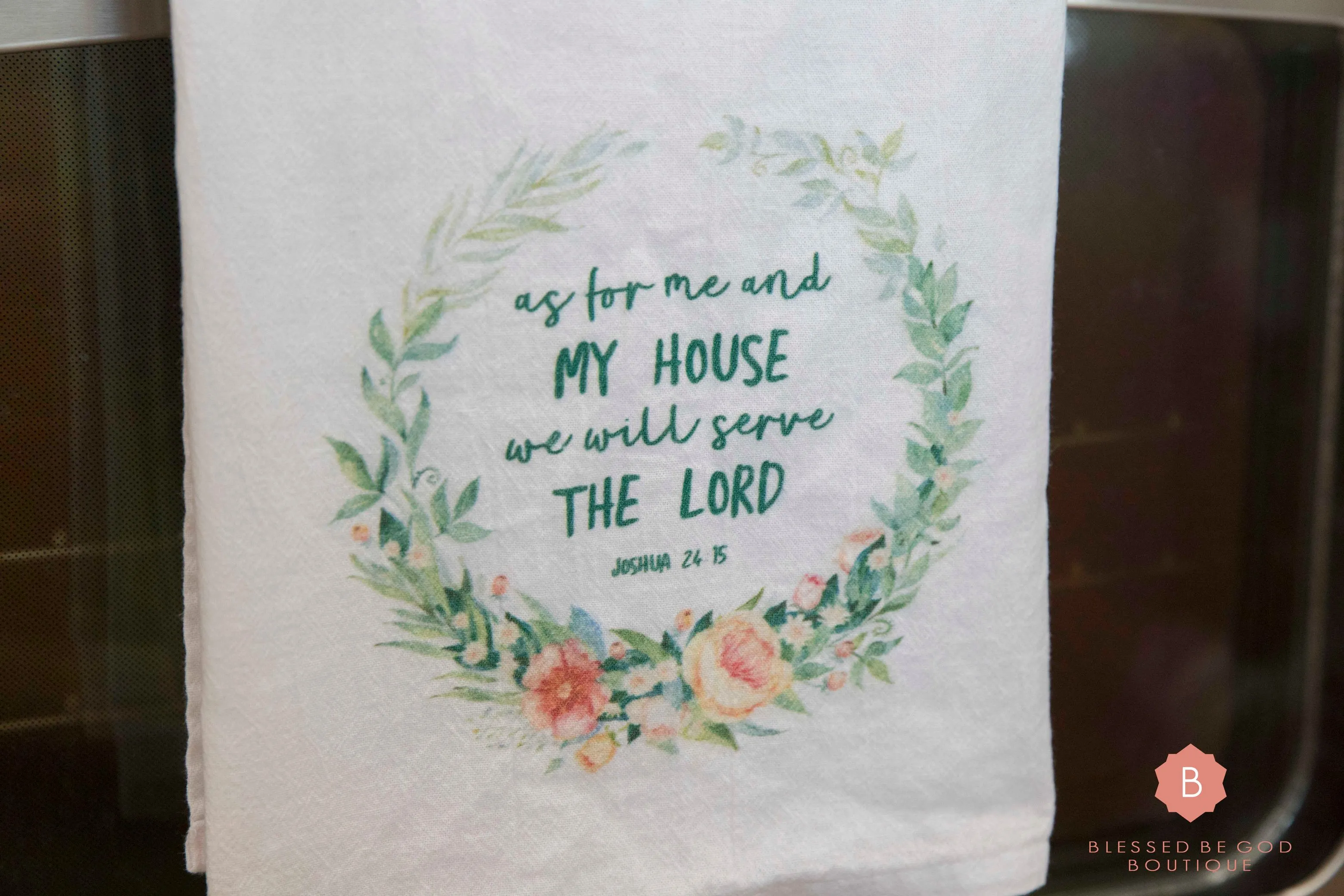 We Will Serve the Lord Catholic Dish Towel