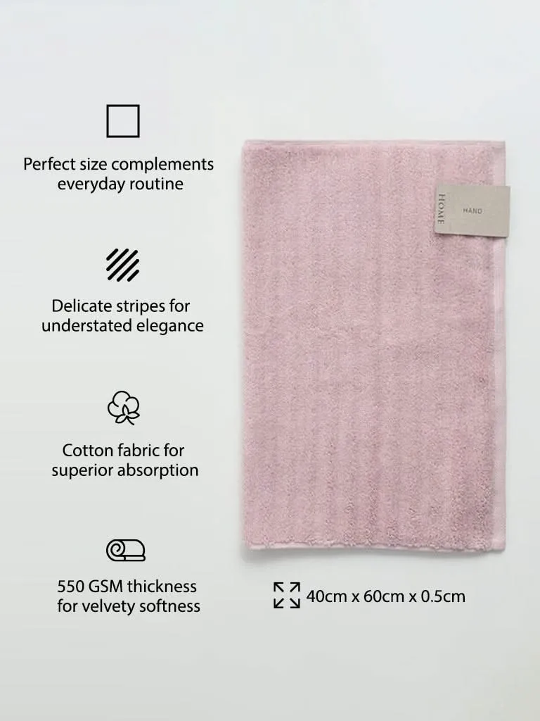 Westside Home Light Pink Self-Striped Hand Towel