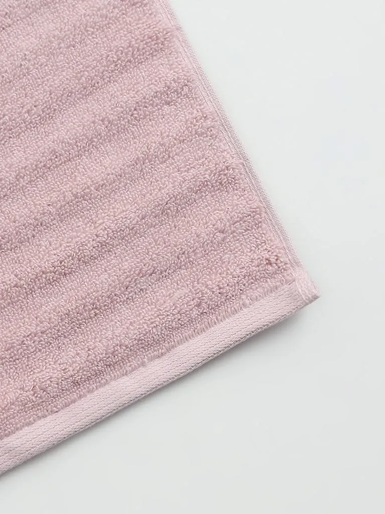 Westside Home Light Pink Self-Striped Hand Towel