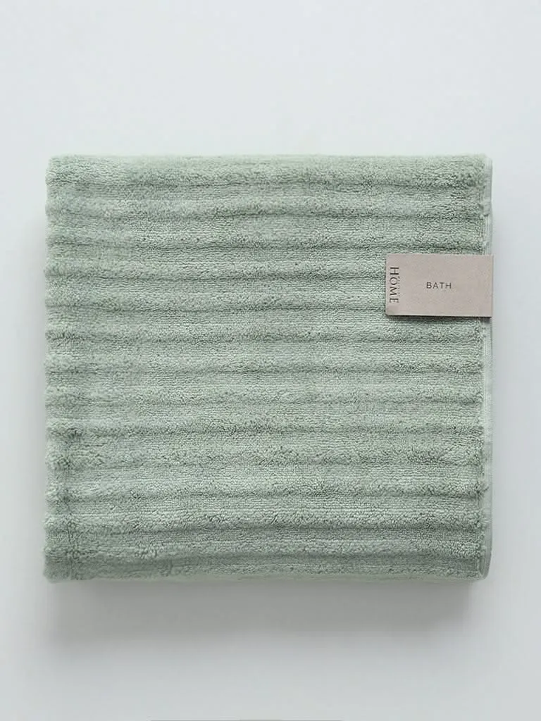 Westside Home Sage Green Self-Striped Bath Towel