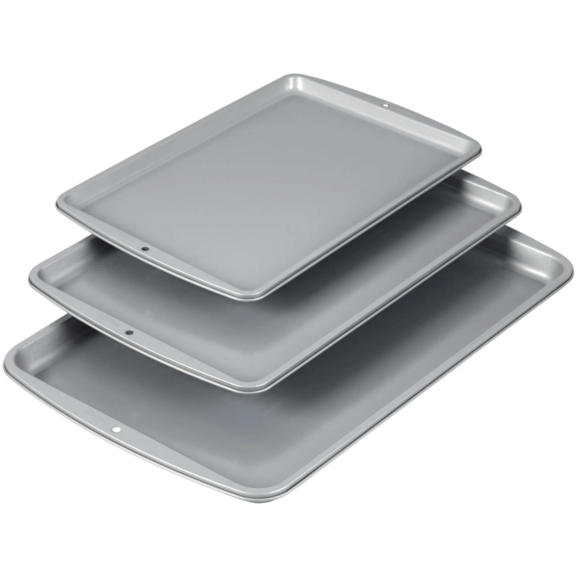 Wilton Non-Stick Warp-Resistant Cookie Sheet Set, Grey, 17.2-in x 11.5-in, 3 Pieces