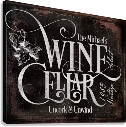 Wine Cellar Sign Custom Made for Your Home Cellar