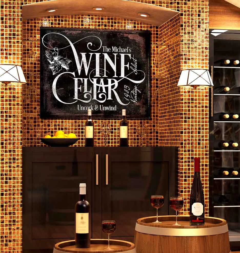 Wine Cellar Sign Custom Made for Your Home Cellar