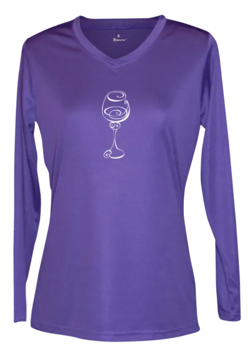 Women's Reflective Long Sleeve Shirt - Better Be Wine