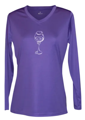 Women's Reflective Long Sleeve Shirt - Better Be Wine