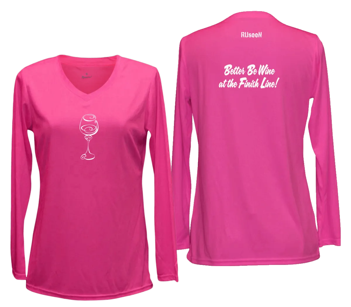 Women's Reflective Long Sleeve Shirt - Better Be Wine