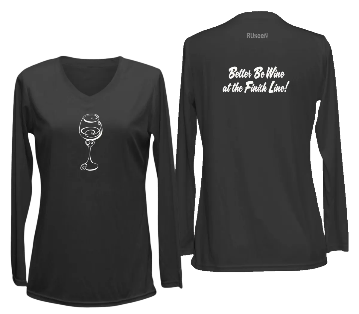 Women's Reflective Long Sleeve Shirt - Better Be Wine